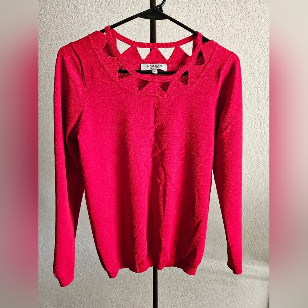 Morgan de Toi Long-Sleeved Red Knitted Blouse